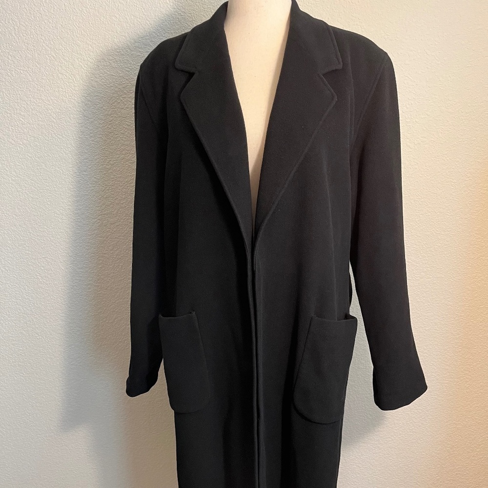 Handsome Women's Calvin Klein Wool Black Overcoat